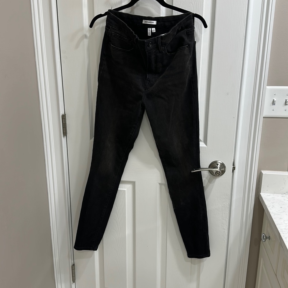 Good American Good Waist Black Jeans